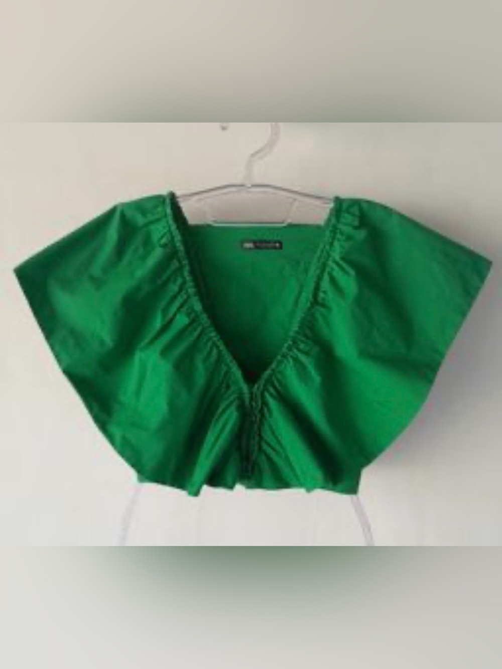 Zara Green Ruffle Crop Top - Picture 4 of 5